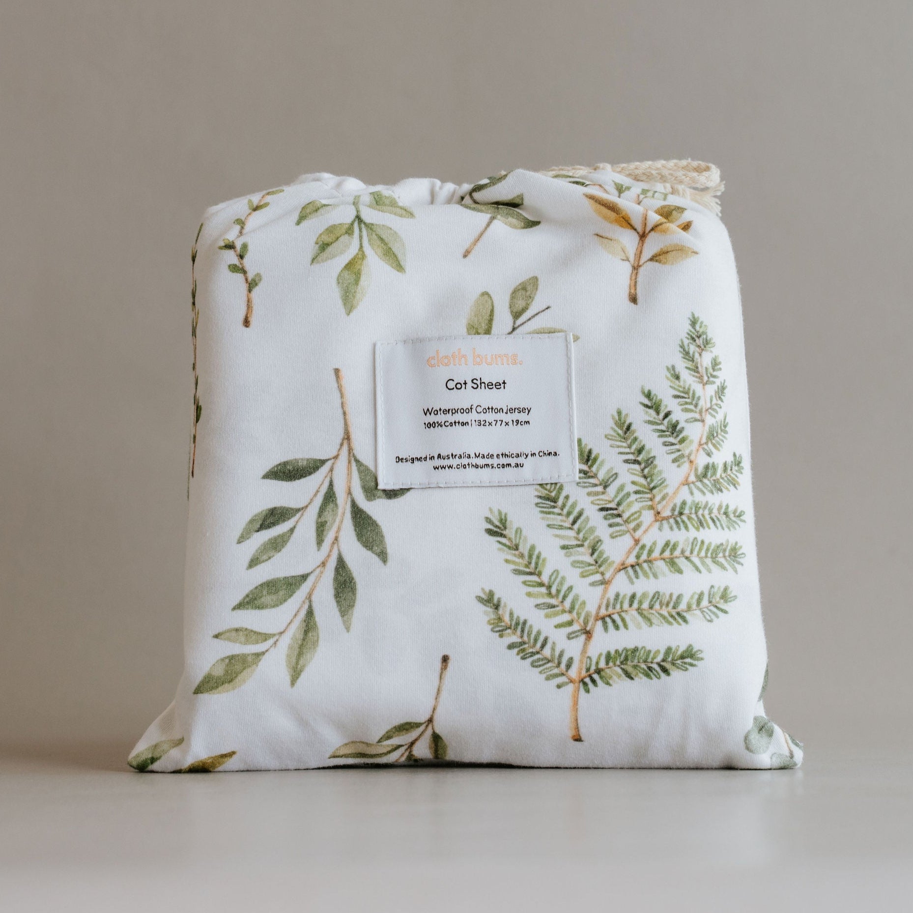 Waterproof Cot Sheet - Fern Gully