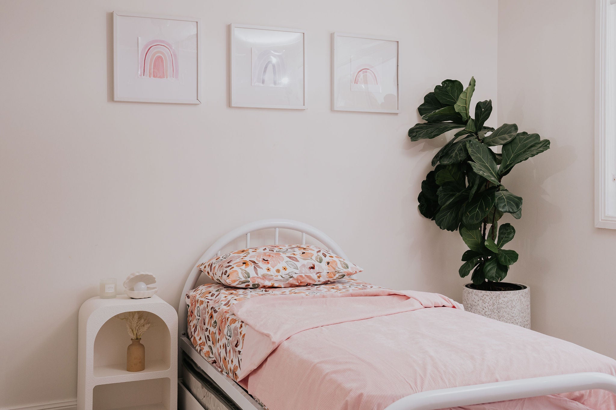 Waterproof Fitted Sheet in Single or King Single - Peony Pop