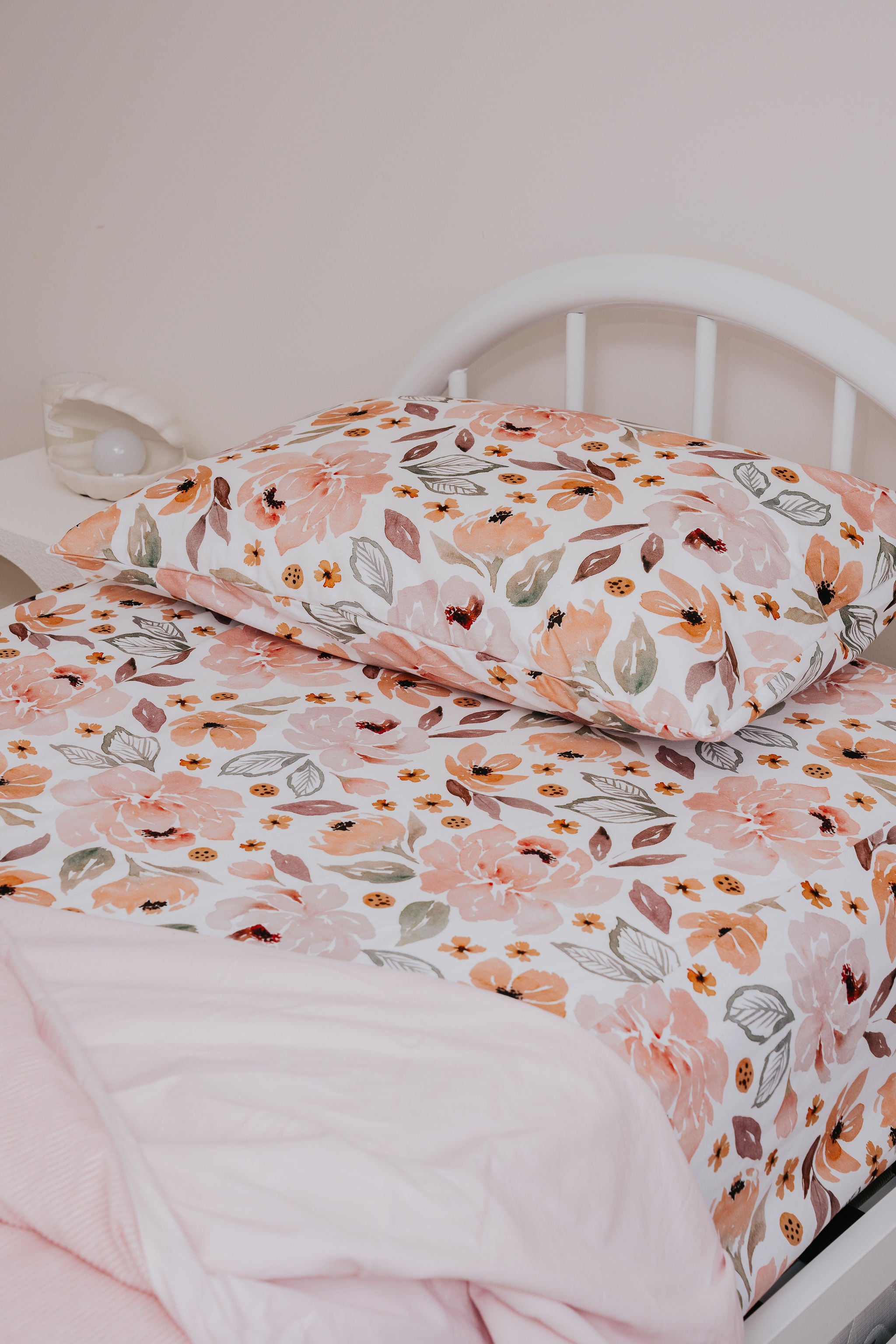 Waterproof Fitted Sheet in Single or King Single - Peony Pop