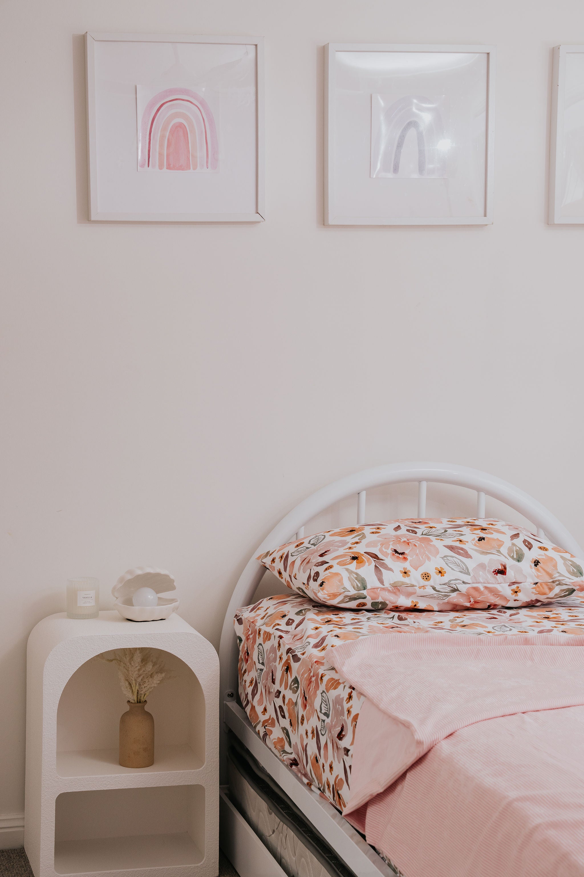 Waterproof Fitted Sheet in Single or King Single - Peony Pop