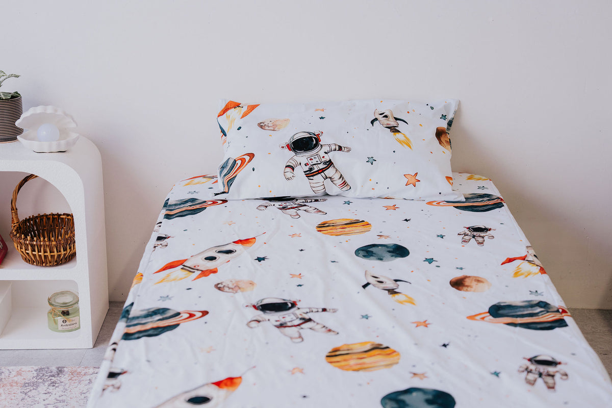 Waterproof Fitted Sheet in Single or King Single - Space Jam