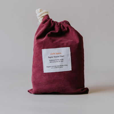 Regular Bassinet Waterproof Sheet - Sangria
