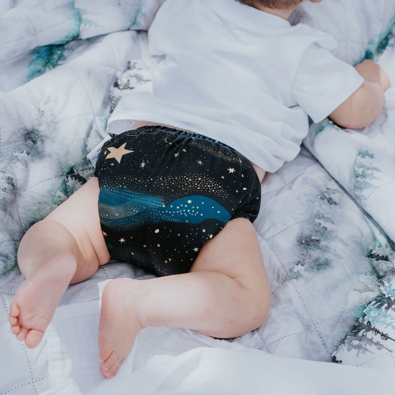 Velcro PIXIE One Size Fits Most Cloth Nappy - Cosmic