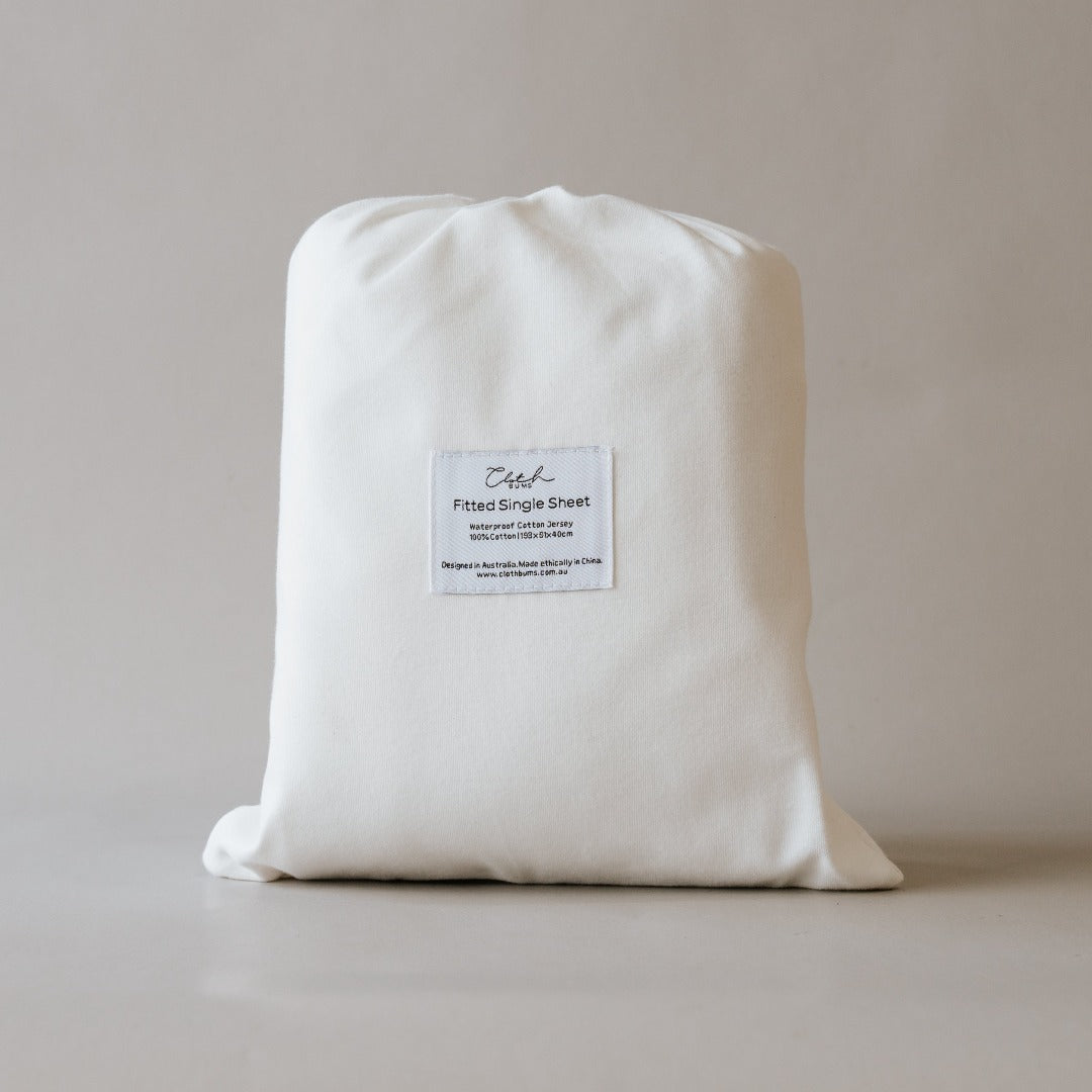 Waterproof Single Bed Sheet - Ivory