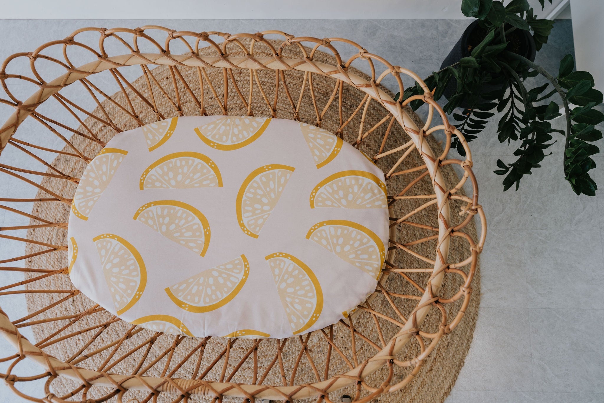 Regular Bassinet Waterproof Sheet - Pink Lemonade