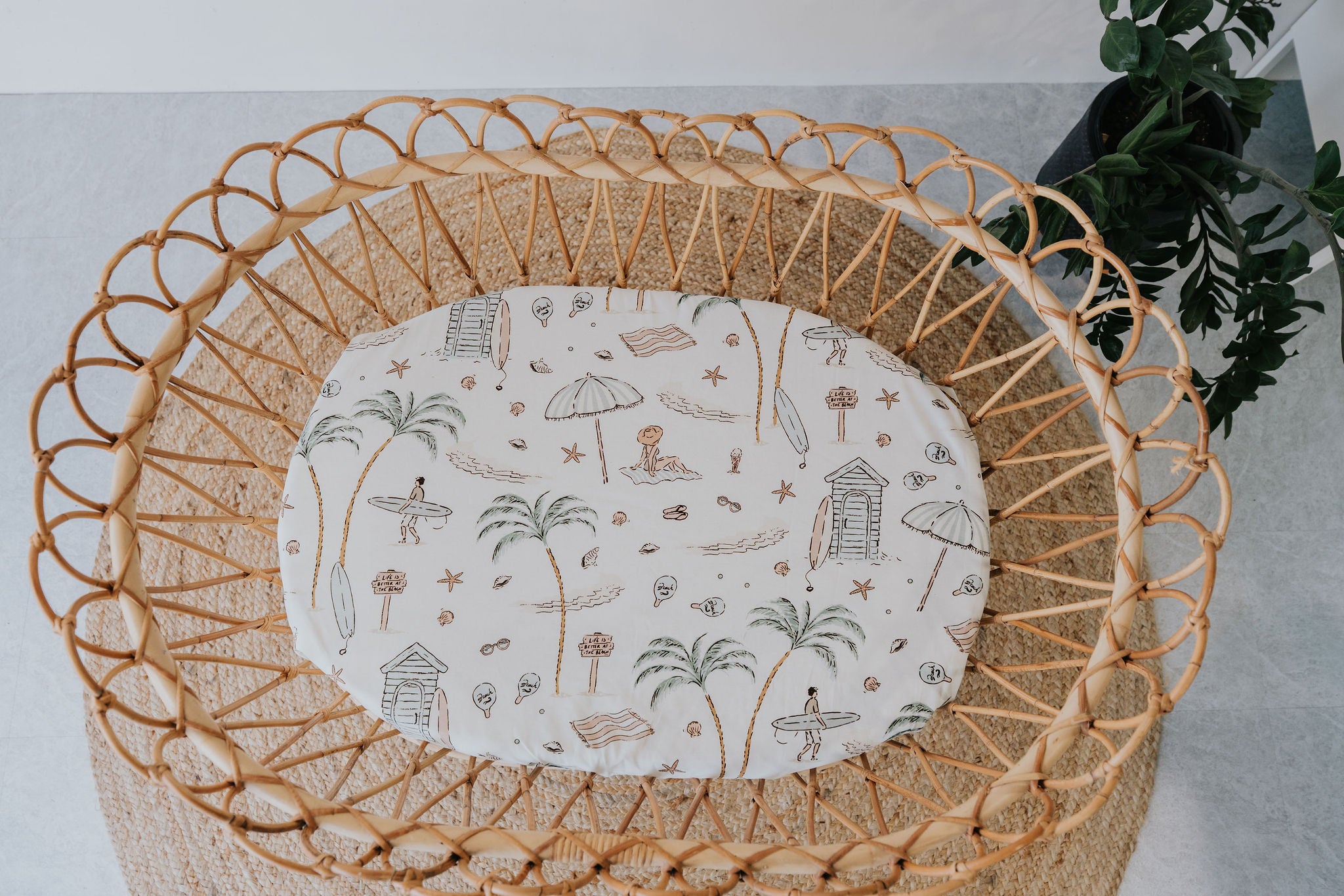 Regular Bassinet Waterproof Sheet - Retro Sands