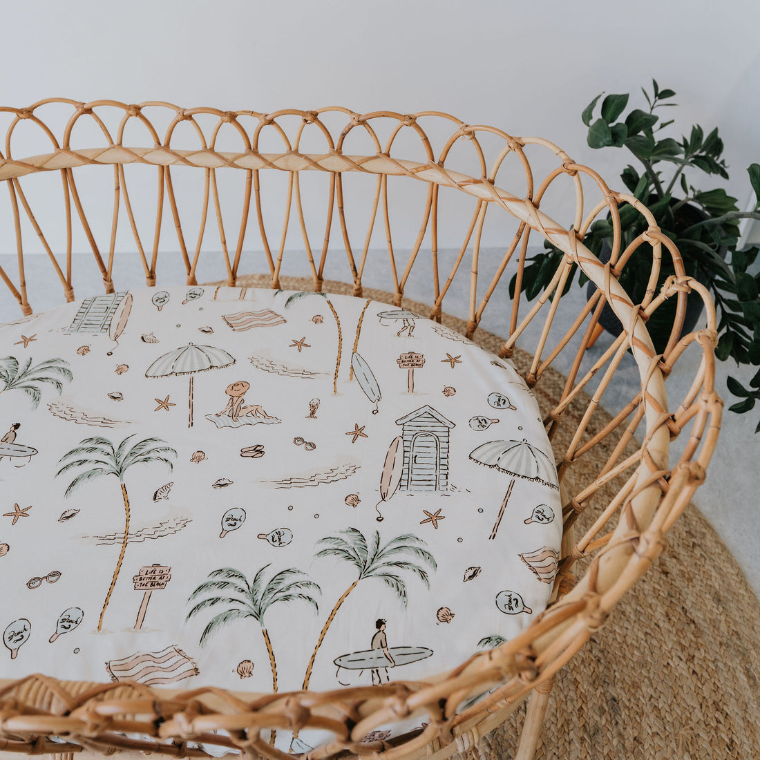 Regular Bassinet Waterproof Sheet - Retro Sands