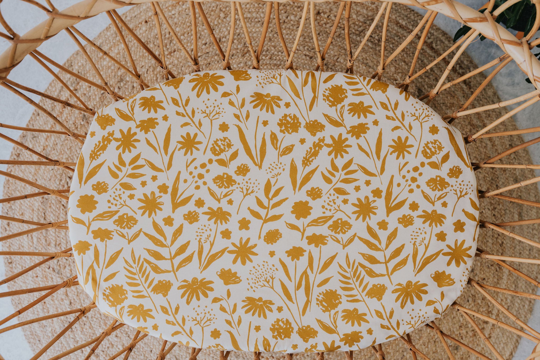 Regular Bassinet Waterproof Sheet - Golden Hour