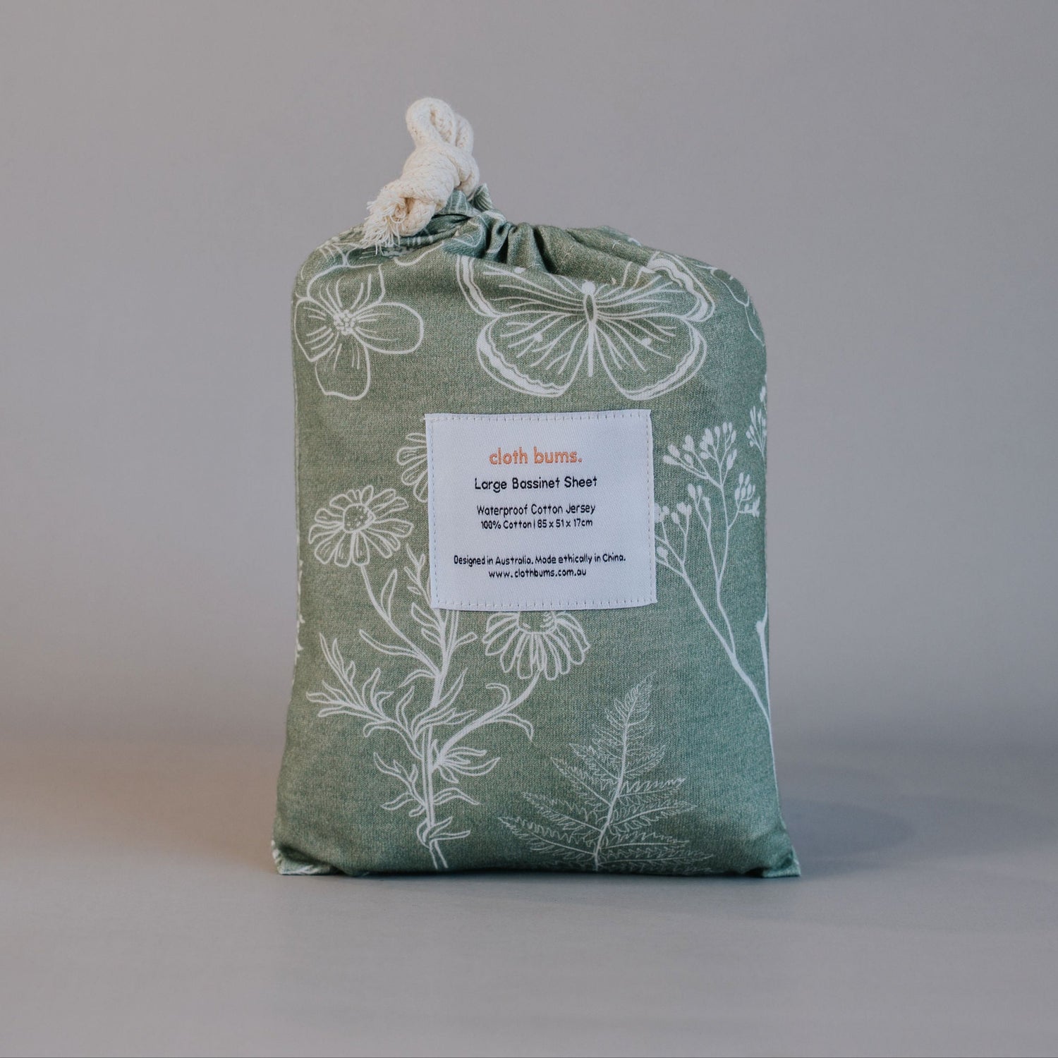 Co-Sleeper Waterproof Sheet - Olive Grove