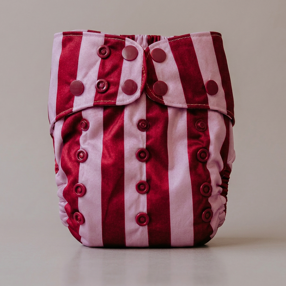 PIXIE One Size Fits Most Cloth Nappy - Berry Good