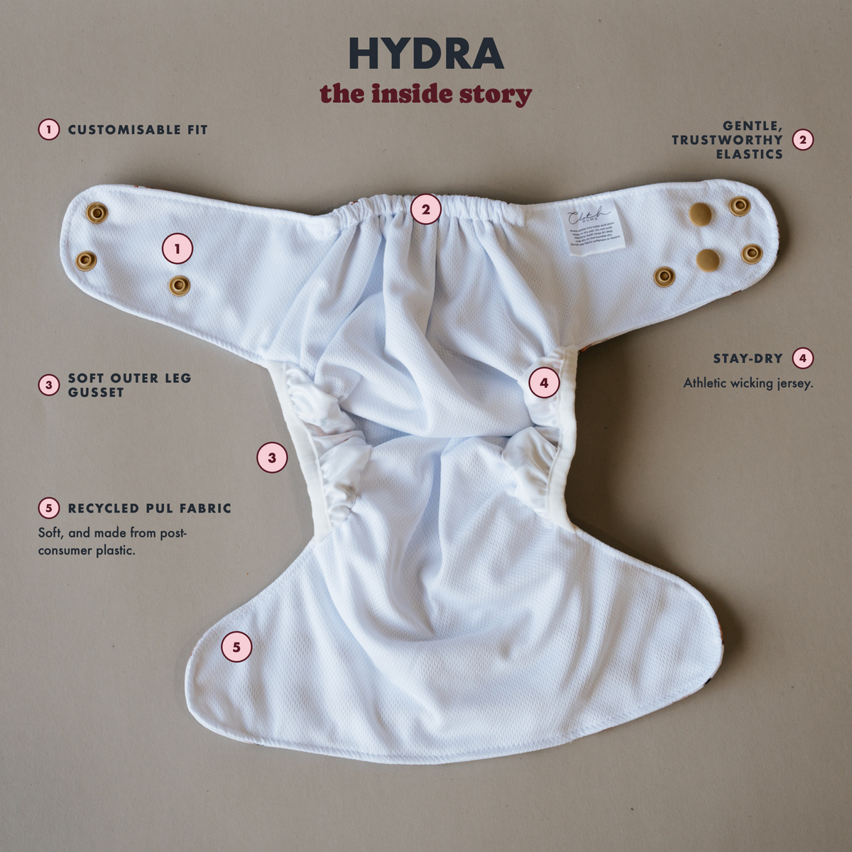 Hydra swim nappy features