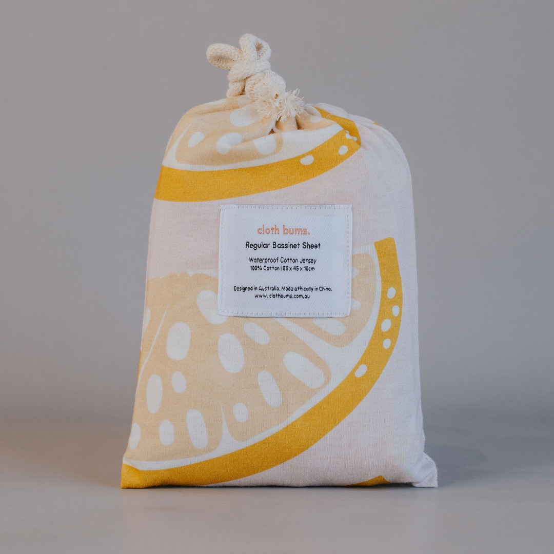 Regular Bassinet Waterproof Sheet - Pink Lemonade