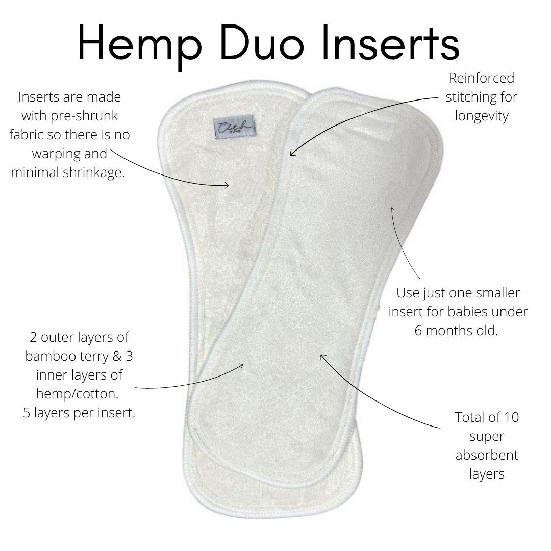 Infographic of Bamboo & Hemp Cloth Nappy Inserts